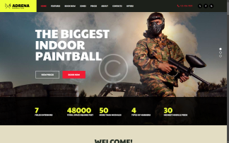 Website com tema de paintball